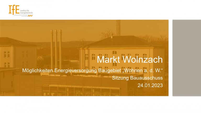 Grossansicht in neuem Fenster: Energienutzungsplan Wohnen an der Wolnzach - Titelbild