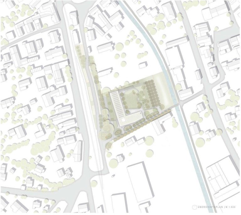 Grossansicht in neuem Fenster: 2. Preis Kindergarten Wiesensteig 1001_Lageplan