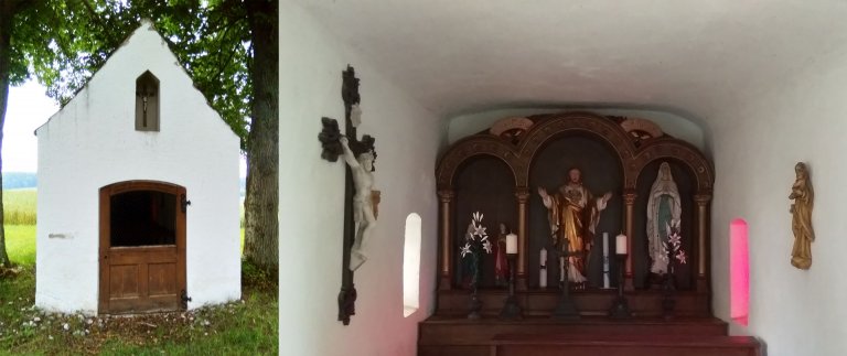 Grossansicht in neuem Fenster: Geroldshausen:  Kapelle auf dem Kreuthof