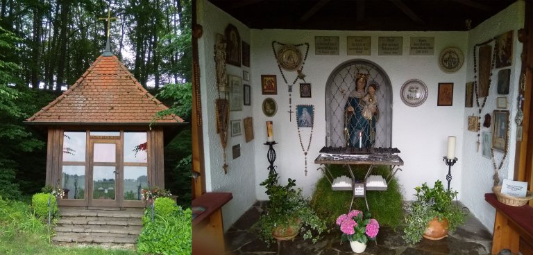 Grossansicht in neuem Fenster: Gebrontshausen:  Kapelle Maria in den Hopfen am Kalvarienberg