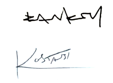 Unterschrift Bansky und Kostabi