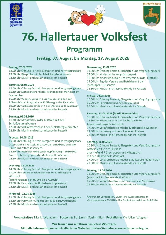 Grossansicht in neuem Fenster: Volksfest Programm 2026 Grossansicht in neuem Fenster: Volksfest Programm 2026