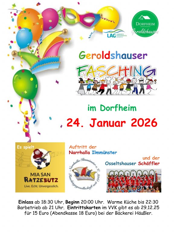 Grossansicht in neuem Fenster: Faschingsball Geroldshausen Dorfheim