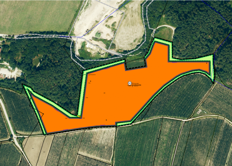 Geltungsbereich Lageplan PV Anlage bei Bruckbach