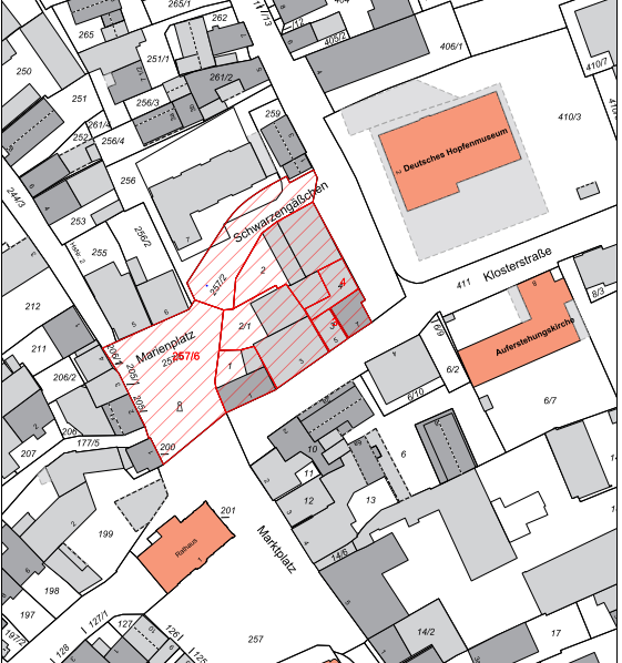 Lageplan Geltungsbereich BPlan Nr. 172 An der Klosterstraße
